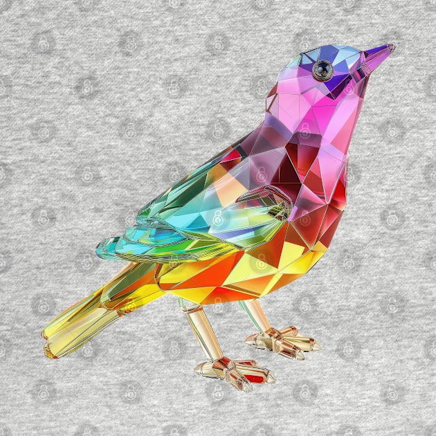 Colourful Crystal Glass Bird Figurine by Russell102